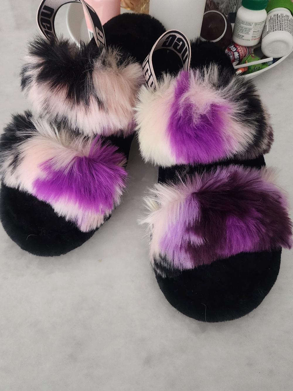 Ugg Womens Faux Fur Slides